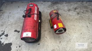 Sealey & Clarke Garage Space Heaters As Pictured