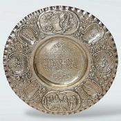 Prächtiger jüdischer Sederteller in Silber