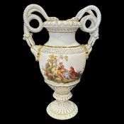 Meissen, Große Prunk-Schlangenhenkelvase