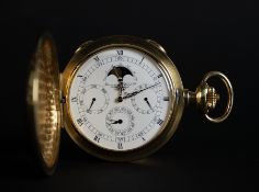 IWC Schaffhausen: Savonette-Taschenuhr mit Mondphasenanzeige und Kalendarium, Ref. 5450