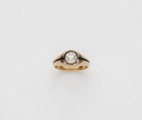 Belle Epoque-Bandring mit Diamantsolitär