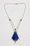Art Déco Anhängercollier mit Lapislazuli