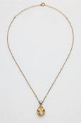 Kette mit natürlichem gelbem Ceylon Saphir-Anhänger