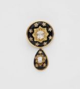 Victorianische Emaille-Brosche mit Diamanten