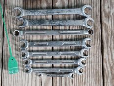 7pc SNAP-ON FLARE WRENCHES / 1 BOX END WRENCH