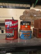 4 assorted tins