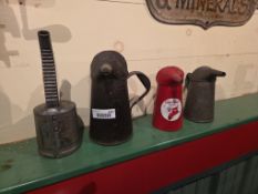 3 oil dispensers and 1 pour spout
