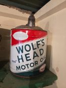 Wolf's Head 5 gal oil can