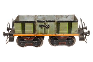 Märklin Hochbordwagen 1845, Spur 1, uralt, HL, 2x2 LTH, mit Bügelkupplungen, LS tw ausgeb.,