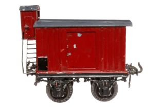Bing ged. Güterwagen, Spur 1, uralt, HL, mit BRHh und 2 ST, LS tw ausgeb., Alterungsspuren, L 15,