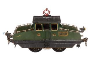 Märklin franz. Vollbahnlok, Spur 1, Starkstrom, mit je 1 el. bel. Stirnlampe, Schwarzbereiche rest.,