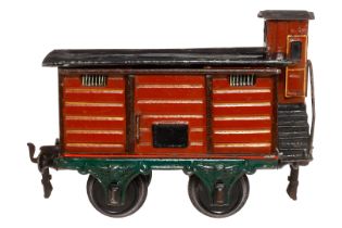 Märklin ged. Güterwagen 1804, Spur 1, uralt, HL, mit BRHh und 1 ST, Dach nachlackiert, LS und