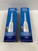 X2 ORAL-B PRO BATTERY POWER TOOTHBRUSHES CODE 1241.