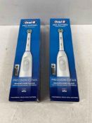 X2 ORAL-B PRO BATTERY POWER TOOTHBRUSHES CODE 1241.