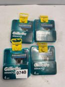 X4 GILLETTE MACH3 4 BLADES WITH TAGS CODE 1193