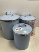 3 BLUE METAL JARS CODE 1224