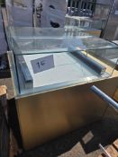 Large Refrigerated Glass Top Display Unit With Wooden Storage