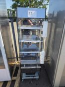 Large Free Standing Glass, Open Front Display Refrigerator With Fabric Shutter.