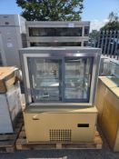 Large Stainless Steel Glass And Wooden Base Refrigerated Display Unit