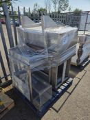 Whole Pallet Of Assorted Stainless Steel Items And Plastic Display Boxes.