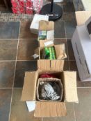 Boxes of Bell Halogen light bulbs/light fixture