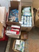 3 Large boxes containing Modo and Ring Light bulbs and other lighting products