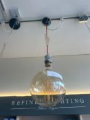 RRP £30 - Ceiling Hanging Light With Glass Shade