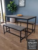 RRP £139 - Vida Designs Roslyn 4 Seater Dining Table With Bench Set