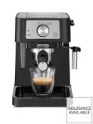 RRP £126 - DeLonghi Stilosa, Barista Espresso Machine & Cappuccino Maker, EC260.BK