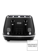 RRP £149 - DeLonghi Distinta X Black 4-Slice Toaster
