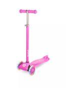 RRP £39.99 - Zinc Three Wheeled Light Up Star Scooter - Pink