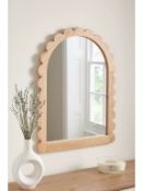 RRP £80 - Scalloped Wooden Mirror 60x80cm