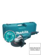 RRP £149.99 - Makita 230mm Angle Grinder, 2000w With General Purpose Diamond Blade & Carry Case