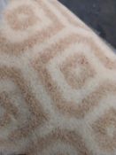 Grade B, 6m length, 4m width, 80% Wool/20% Nylon. Axminster. Extra Heavy Domestic, Green & white