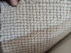 Grade B, 8.55m length, 4m width, 100% Wool, Loop, Heavy domestic., Light green rib