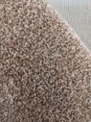Grade B, 6.85m length, 4m width, Heavy domestic, Tufted Twist, 100% soft colour, Brown, Cream Fleck