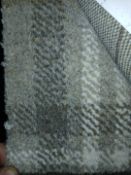 Grade B, 5.6m length, 4m width, 80% Wool/20% Nylon. Axminster. Extra Heavy Domestic, Greys & white