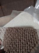 Grade B, 1.4m length, 4m width, Heavy Domestic, Tufted Loop, 100% Wool, Cream & brown