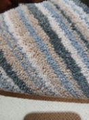 Grade B, 4.4m length, 4m width, Durham Twist Stripe 50 - Paso Doble - Ab - 4M, Mid & light blue &