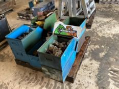 Pallet of Assorted Bolts W/ Storage Bin