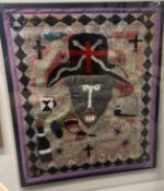 Large Shadow Box Framed Abstract Textile by Antoine