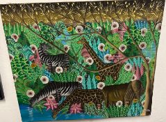 Gallery Wrapped Acrylic Painting Signed Pierre