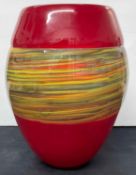 Large Hand Blown Art glass Vase signed Creolese