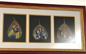 Framed Hand Painted Leaves