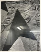 Framed Enlarged Black and White Photo of Egyptian Pyramid with Shadow