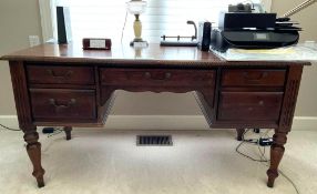 5 Drawer Desk with Inlaid Top