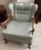 Antique Hollywood Regency Wing Chair
