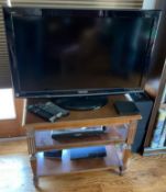 37 inch Panasonic Flat Screen TV with Audio Technica Turntable and Speakers