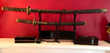 Samurai Sword Set on stand