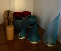 Blue Glass Tea Light Holders